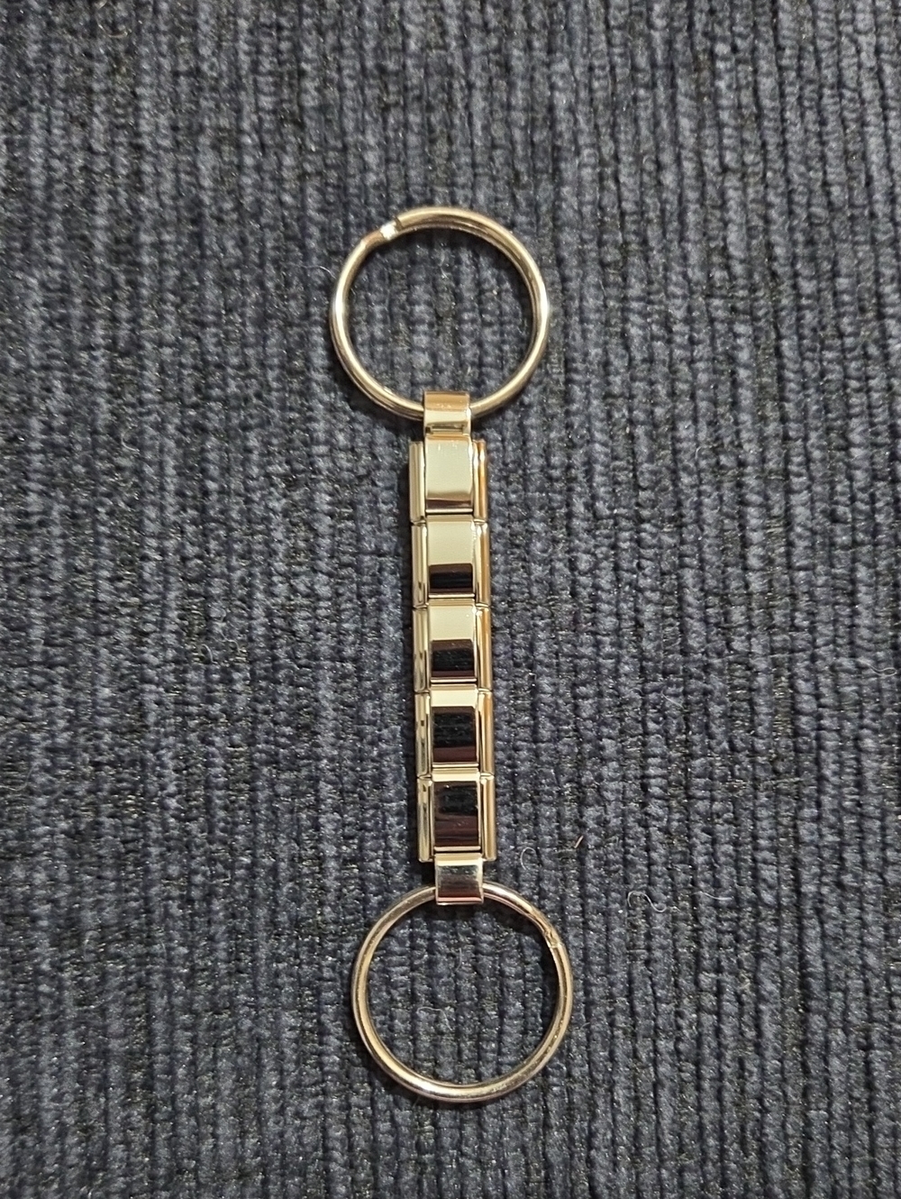 Italian Charm Silver Tone Link Keychain
